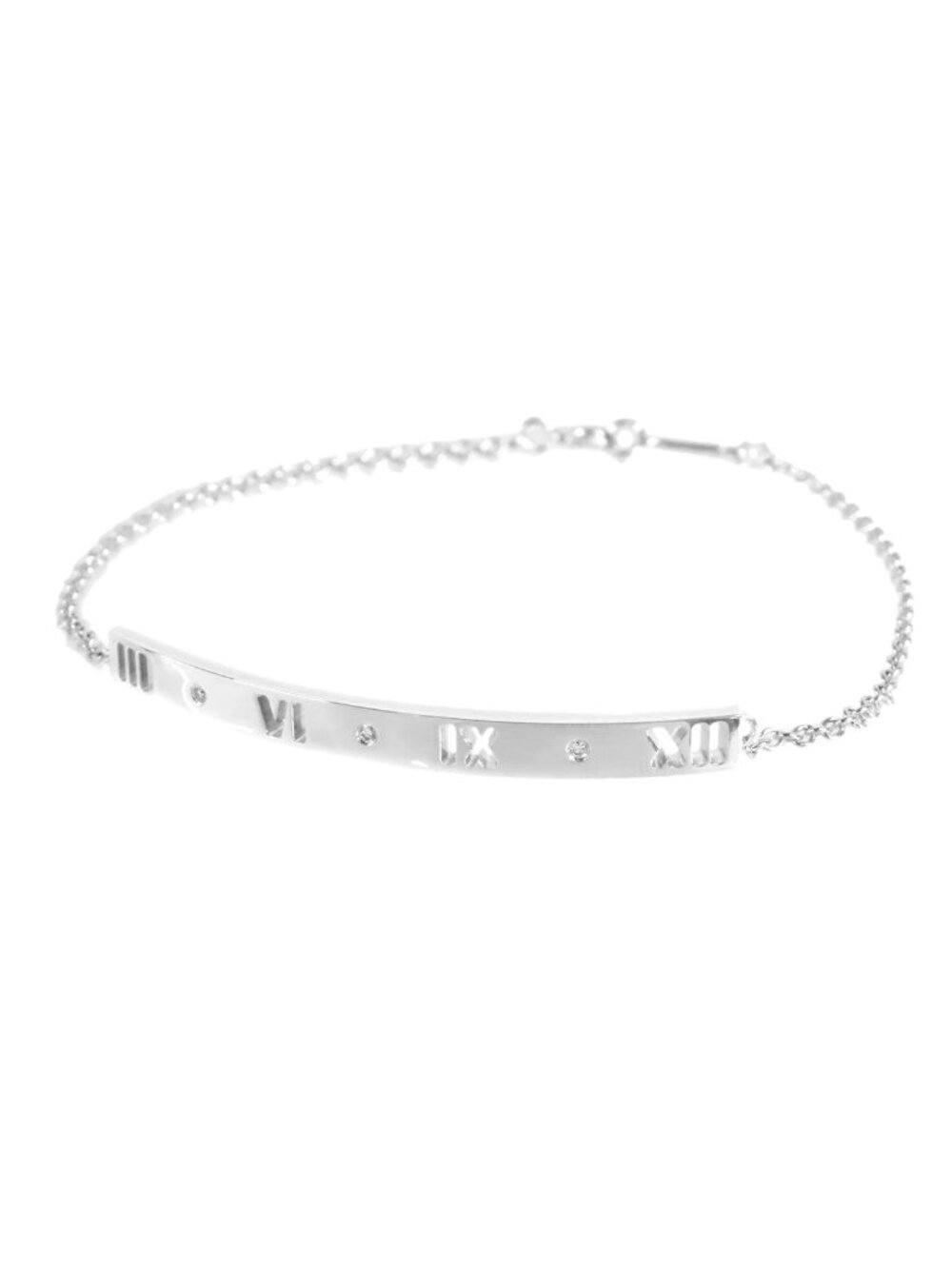 Tiffany & Co Atlas Pierced Bracelet White Gold 18K Diamond